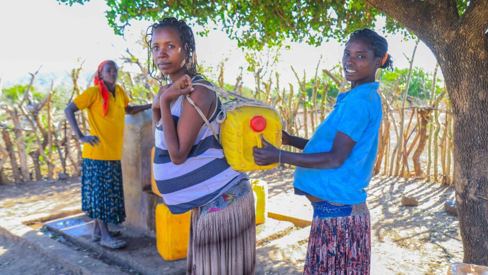 Roba Gabino fetches water at the Jaresso water scheme